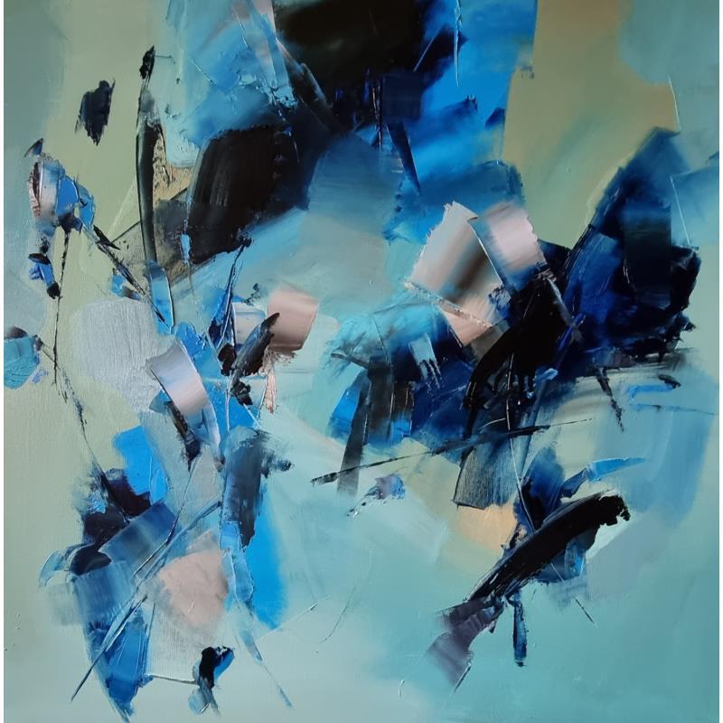 Painting Just blue and light by Virgis | Painting Abstract Oil Minimalist