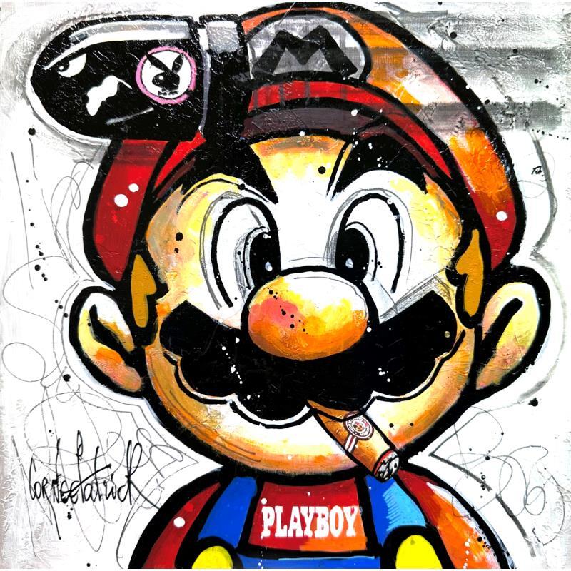 Painting Super Mario est un Playboy by Cornée Patrick | Painting Pop-art Graffiti, Oil Cinema, Pop icons, Portrait