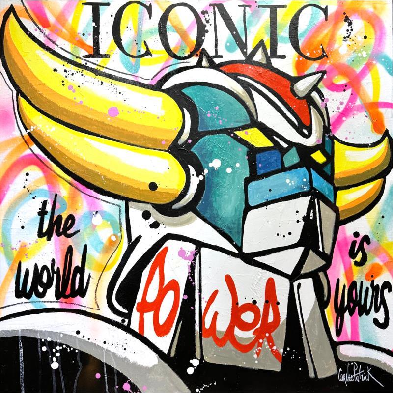 Painting Iconic Grendizer by Cornée Patrick | Painting Pop-art Graffiti, Oil Cinema, Pop icons, Urban