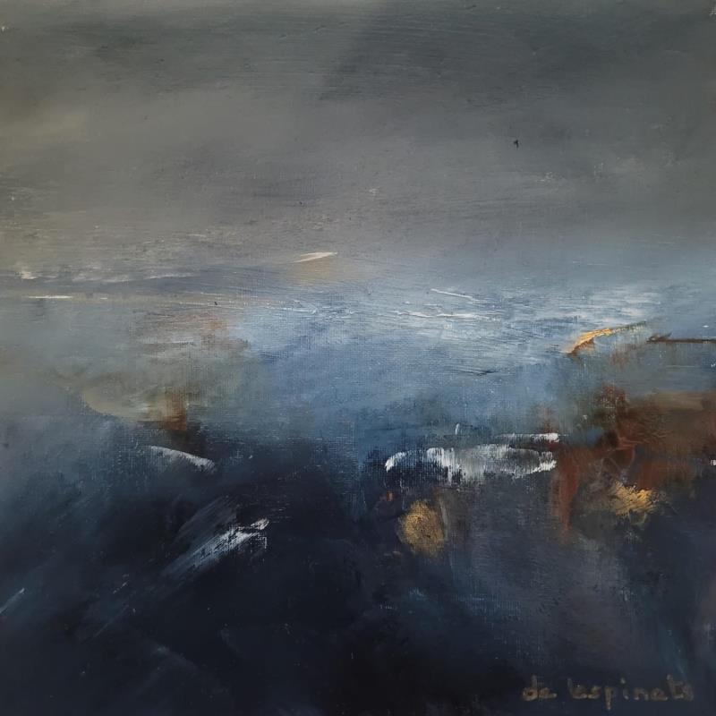 Painting Nuit de tempête by Chebrou de Lespinats Nadine | Painting Abstract Landscapes Oil