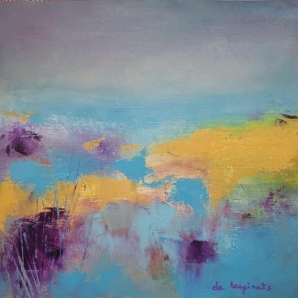Painting Les Ajoncs by Chebrou de Lespinats Nadine | Painting Abstract Oil Landscapes