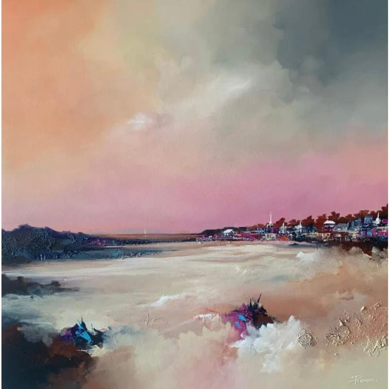 Painting Rêverie  by Pienon Cyril | Painting Figurative Landscapes Acrylic Sand