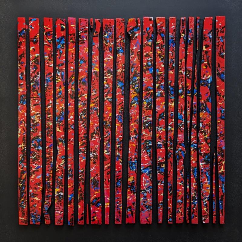Painting Bc19 impression rouge multi by Langeron Luc | Painting Subject matter Acrylic, Resin, Wood