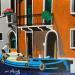 Peinture Venise au travail par Du Planty Anne | Tableau Figuratif Urbain Marine Scènes de vie Acrylique