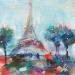 Painting Paris view by Solveiga | Painting Figurative Urban Life style Architecture Acrylic