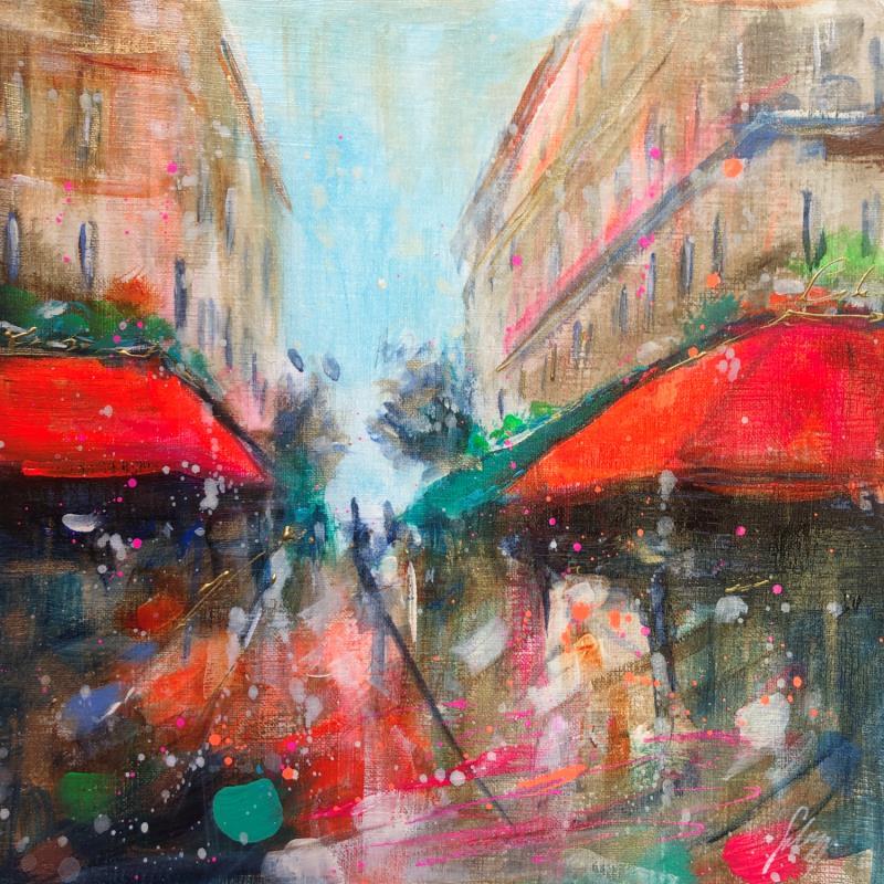 Painting Saturday in Paris by Solveiga | Painting Figurative Acrylic