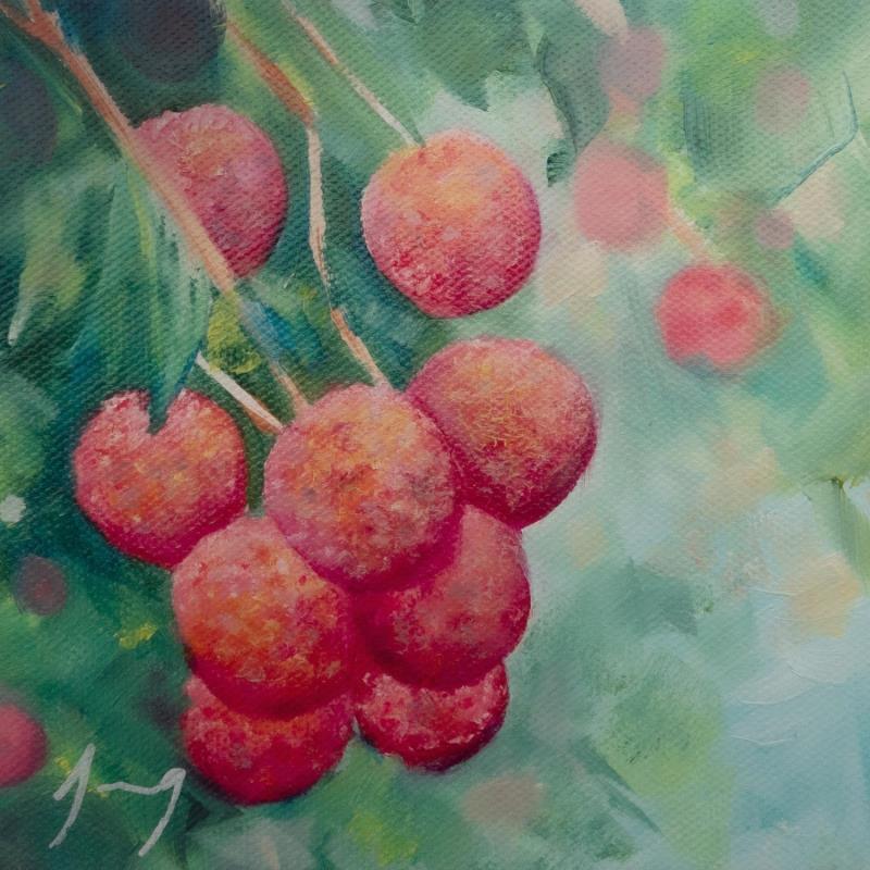 Painting Litchis by Jung François | Painting Figurative Oil