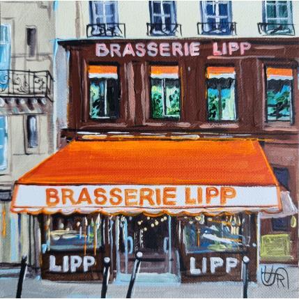 Painting brasserie lipp by Rasa | Painting Figurative Acrylic Urban