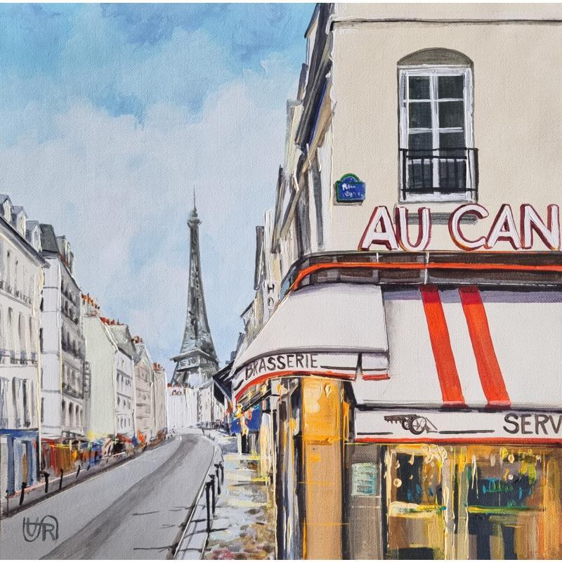Painting au canon des invalides and tower by Rasa | Painting Figurative Urban Acrylic