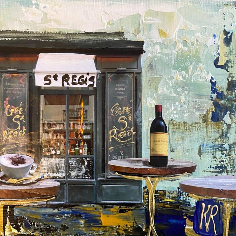 Gemälde Sur l'ile von Romanelli Karine | Gemälde Figurativ Alltagsszenen Acryl Collage Posca Pastell