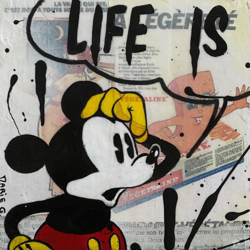 Gemälde Life is ... von Marie G.  | Gemälde Pop-Art Pop-Ikonen Holz Acryl Collage