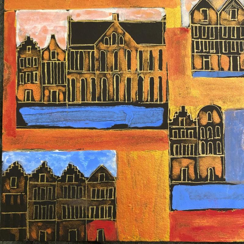 Painting Blauwe gracht by Ragas Huub | Painting Raw art Architecture Gouache