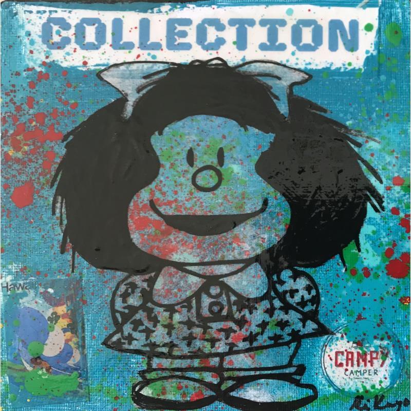 Gemälde Mafalda von Kikayou | Gemälde Pop-Art Pop-Ikonen Graffiti Acryl Collage