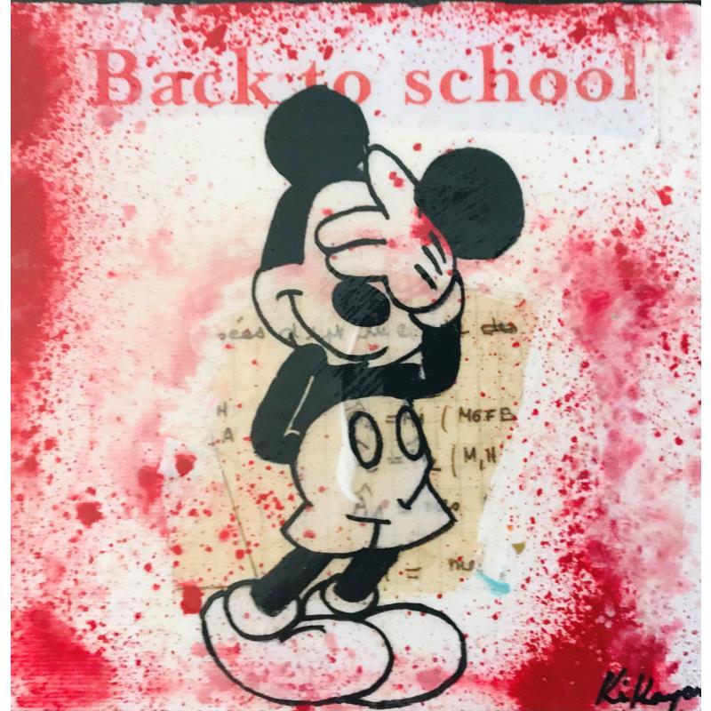 Gemälde Mickey shy von Kikayou | Gemälde Pop-Art Pop-Ikonen Graffiti Acryl Collage