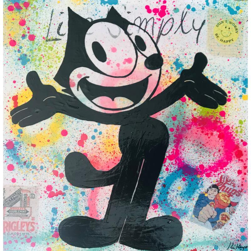 Peinture Felix par Kikayou | Tableau Pop-art Icones Pop Graffiti Acrylique Collage