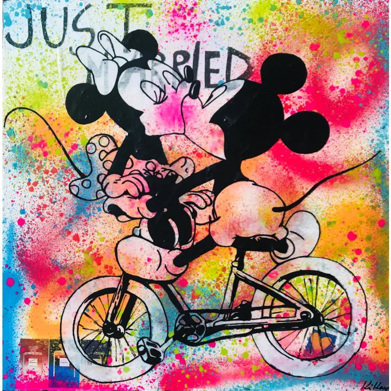 Painting Just married by Kikayou | Painting Pop-art Pop icons Graffiti Acrylic Gluing