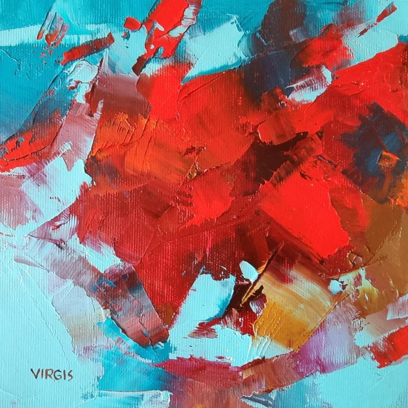Painting Active red by Virgis | Painting Abstract Minimalist Oil
