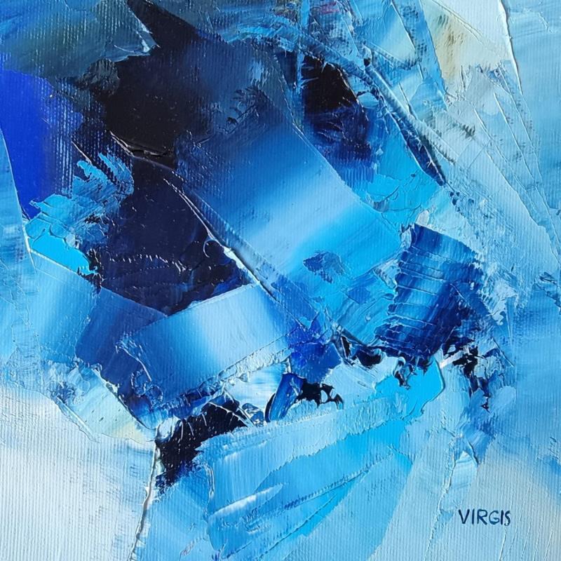 Peinture Blue in blue par Virgis | Tableau Abstrait Minimaliste Huile