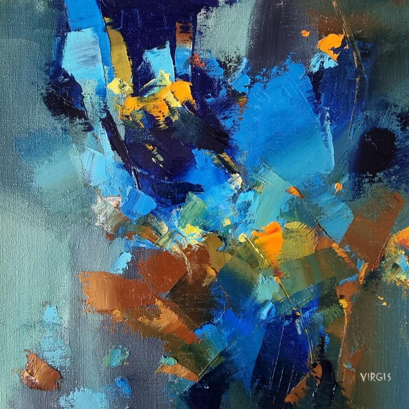 Painting Night blossom by Virgis | Painting Abstract Minimalist Oil