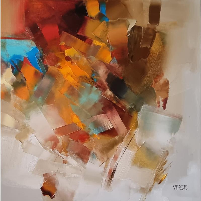 Painting Hide and seek by Virgis | Painting Abstract Oil Minimalist