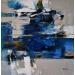 Painting Blue flow by Virgis | Painting Abstract Minimalist Oil