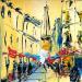 Painting Rue animée by Raffin Christian | Painting Figurative Urban Oil