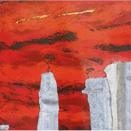 Painting Les trois sages - 2697 by Lemonnier  | Painting Abstract Mixed Landscapes