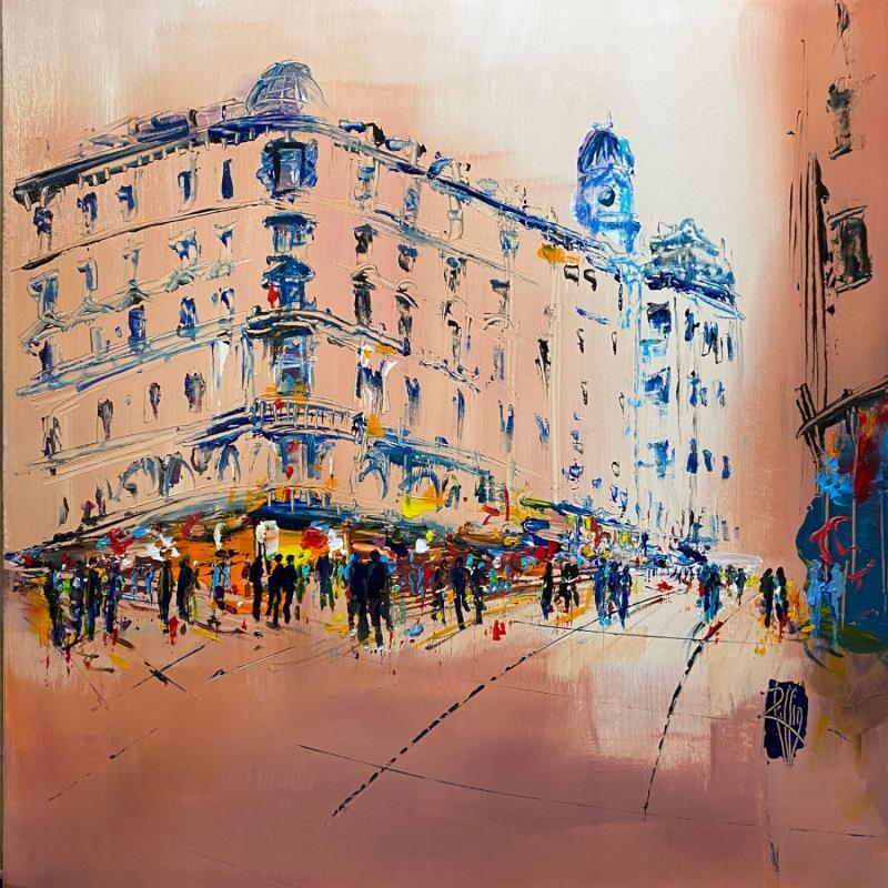 Painting A la croisée by Raffin Christian | Painting Figurative Urban Oil