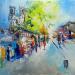 Painting Bouquinistes by Raffin Christian | Painting Figurative Urban Oil