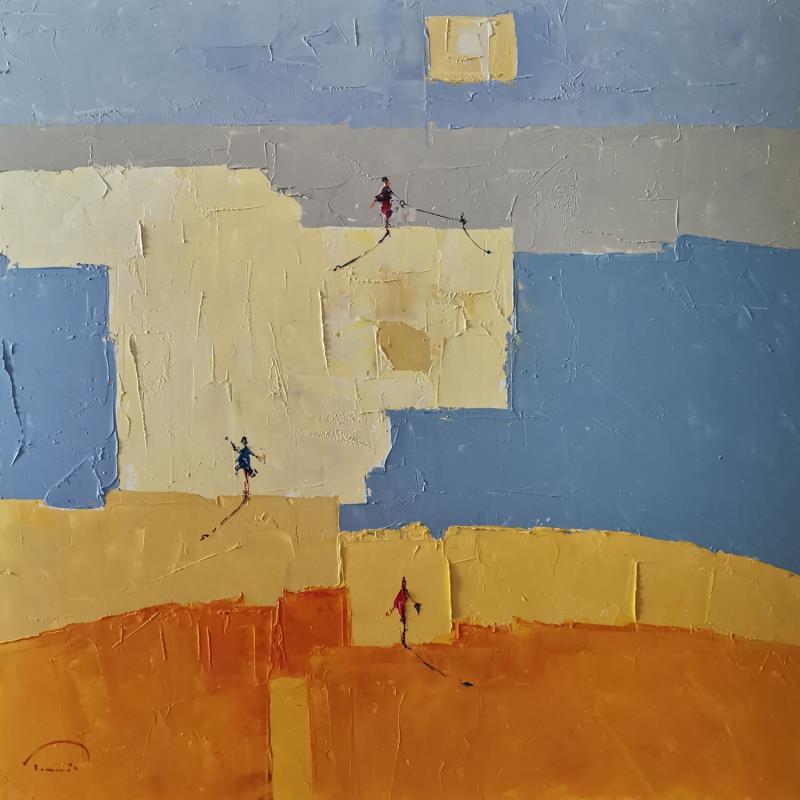 Painting Le soleil se lève toujours by Tomàs | Painting Abstract Landscapes Life style Minimalist Oil