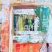 Gemälde Notes de Bruant von Sablyne | Gemälde Art brut Musik Porträt Alltagsszenen Holz Acryl Collage Tinte Pastell Blattgold Upcycling Papier Pigmente