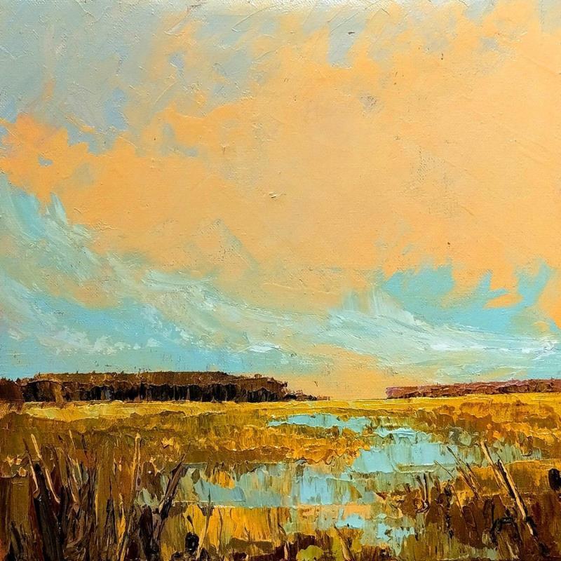 Painting Cielo amarillo by Max Pedreira | Painting Impressionism Acrylic Landscapes