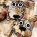 Painting Les 2 chiens by Maury Hervé | Painting Raw art Animals