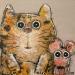 Painting Chat et souris by Maury Hervé | Painting Raw art Animals