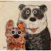 Peinture Chien et panda par Maury Hervé | Tableau Art Singulier Animaux