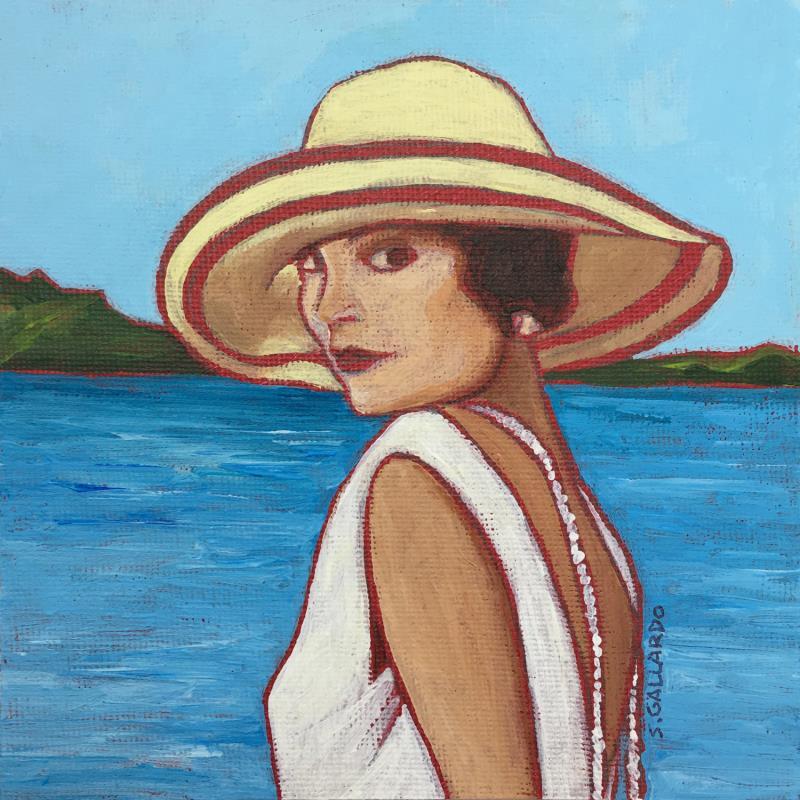 Painting Sur la plage de SANTA GUILA by Gallardo Serge | Painting Figurative Oil Life style, Marine