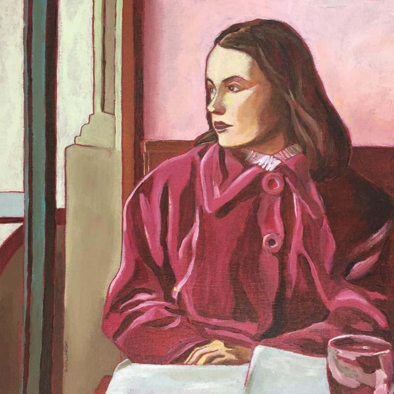 Peinture Pénélope dans un café par Gallardo Serge | Tableau Figuratif Scènes de vie