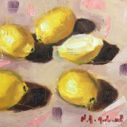Peinture Citrons par Aubert Nawel | Tableau Figuratif Huile Natures mortes