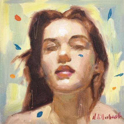Gemälde Portrait de femme von Aubert Nawel | Gemälde Figurativ Öl Pop-Ikonen, Porträt