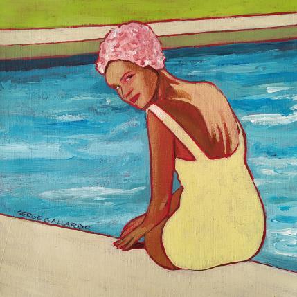 Painting Pénélope va se baigner chez une amie... by Gallardo Serge | Painting Figurative Acrylic Life style