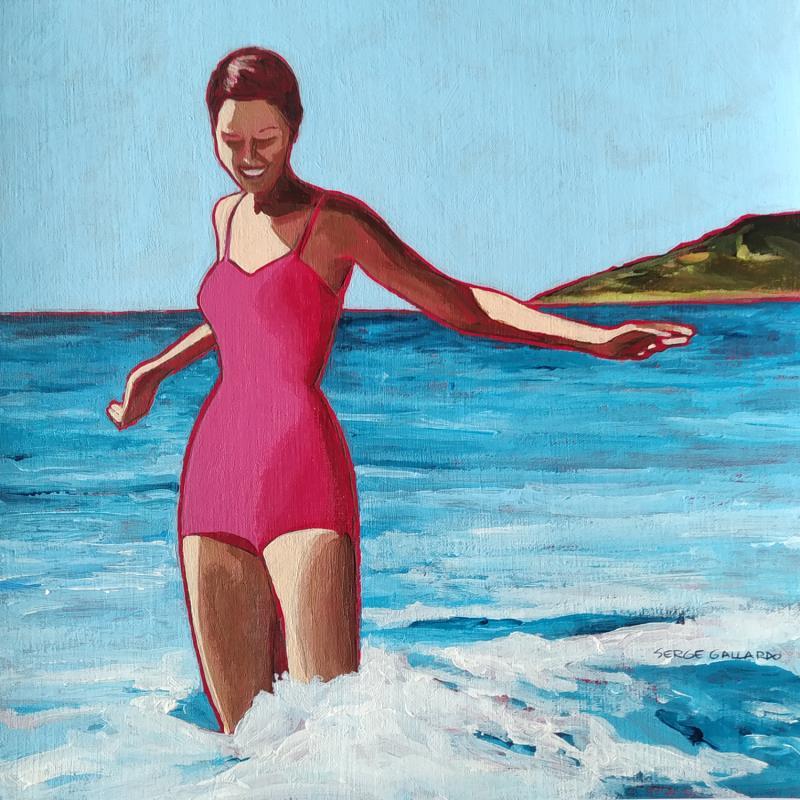 Painting Pénélope aime les vagues... by Gallardo Serge | Painting Figurative Acrylic Life style, Pop icons