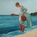 Gemälde Pénélope pense se baigner... von Gallardo Serge | Gemälde Figurativ Alltagsszenen Acryl