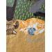 Peinture Pavillon aux chats par Castillon Camille | Tableau Figuratif Paysages Scènes de vie Architecture Acrylique