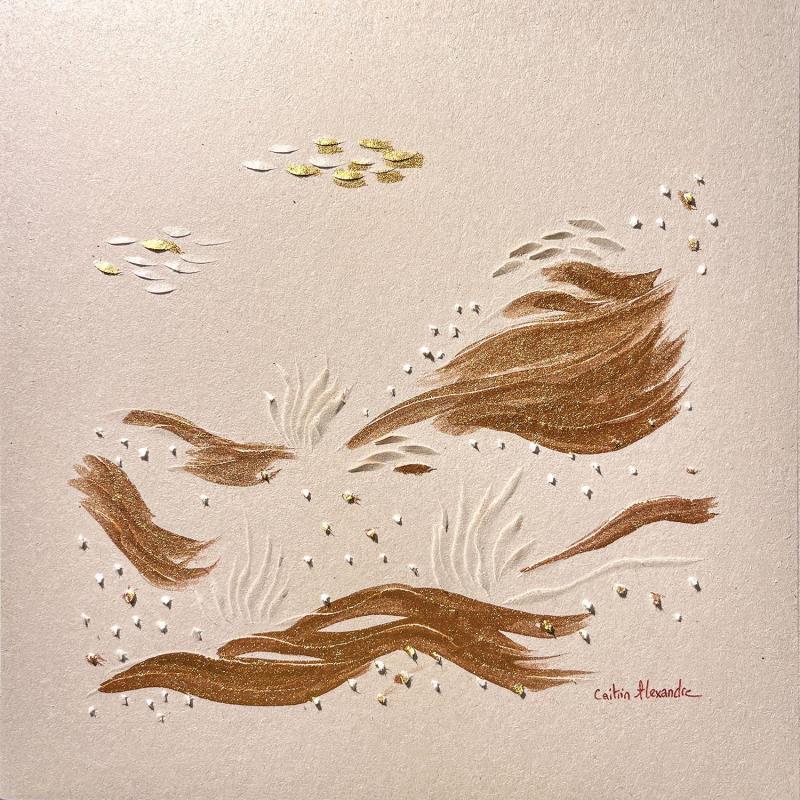 Painting LANDSCAPE SAND by Caitrin Alexandre | Painting Figurative Landscapes Marine Nature Cardboard Ink