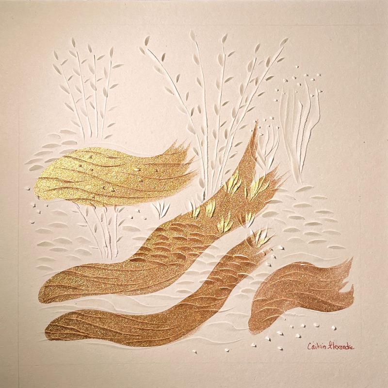 Peinture LANDSCAPE DESERT par Caitrin Alexandre | Tableau Matiérisme Paysages Marine Nature Encre