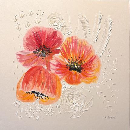 Painting POPPIES BUBBLE by Caitrin Alexandre | Painting Figurative Watercolor Minimalist, Nature