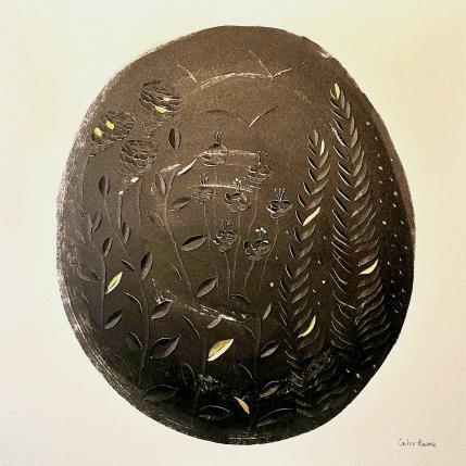 Gemälde BLACK BIRD von Caitrin Alexandre | Gemälde Figurativ Tinte Landschaften, Minimalistisch, Natur