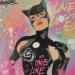 Gemälde Catwoman von Kedarone | Gemälde Pop-Art Pop-Ikonen Graffiti Acryl