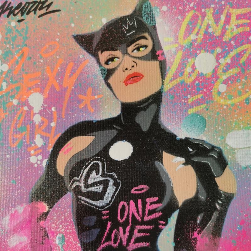 Painting Catwoman by Kedarone | Painting Pop-art Pop icons Graffiti Acrylic