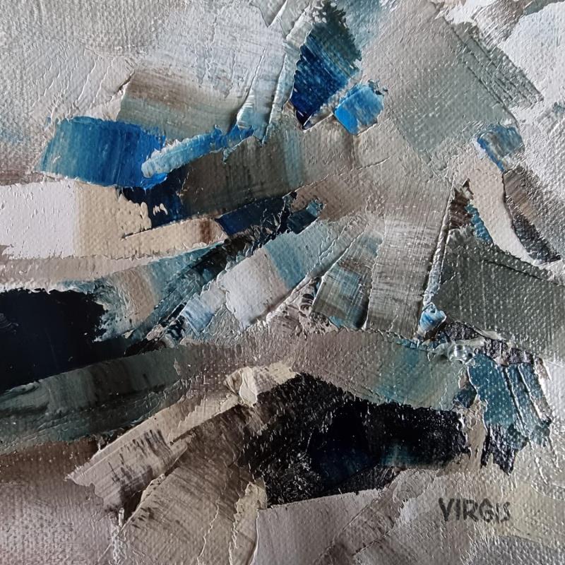 Gemälde Winter von Virgis | Gemälde Abstrakt Minimalistisch Öl